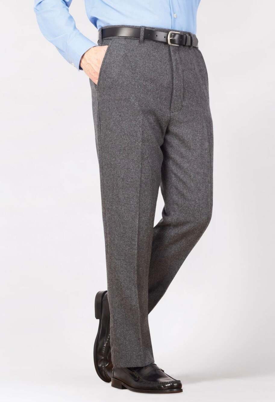 $225 Quiet Luxury Peter Christian 95% Wool 5% Cashmere Flannel Trousers W44 L31